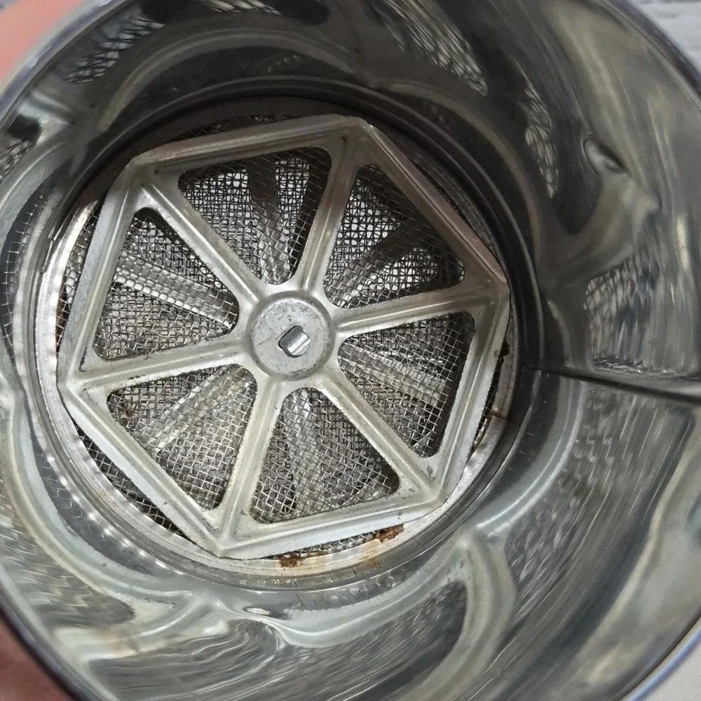 MCM‎ Triple Screen Chrome Flour Sifter w/Original Label - Ca. 1960